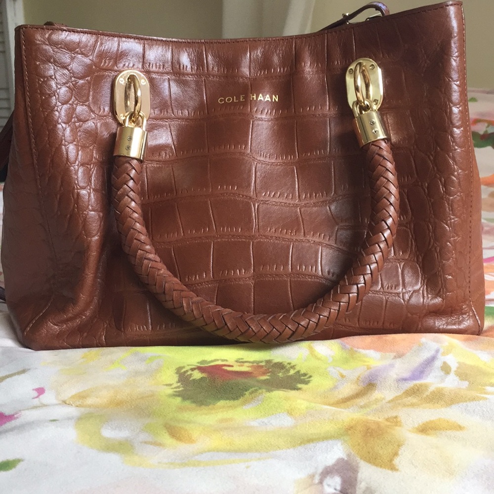 Cole Haan Benson Croc Embossed Mini Satchel